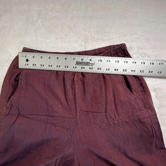 CP Shades Womens Purple Wide-Leg Crop Pants Small Pull-On Elastic Waist Pockets - Picture 5 of 11